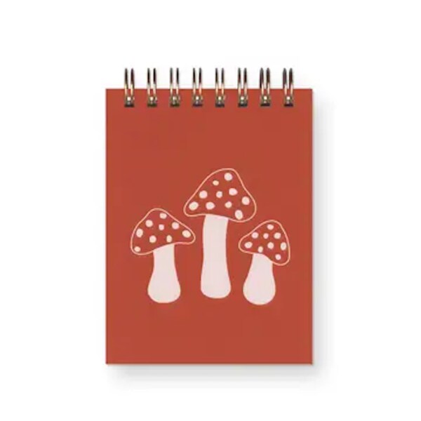 Ruff House Printing Mushroom Mini Jotter Notebook Red